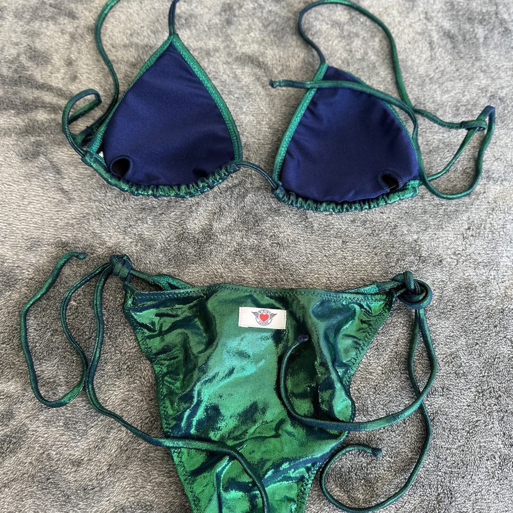 Bikini Lovers Bikini Metallic Green Made In Italy Medium - Picture 6 of 11